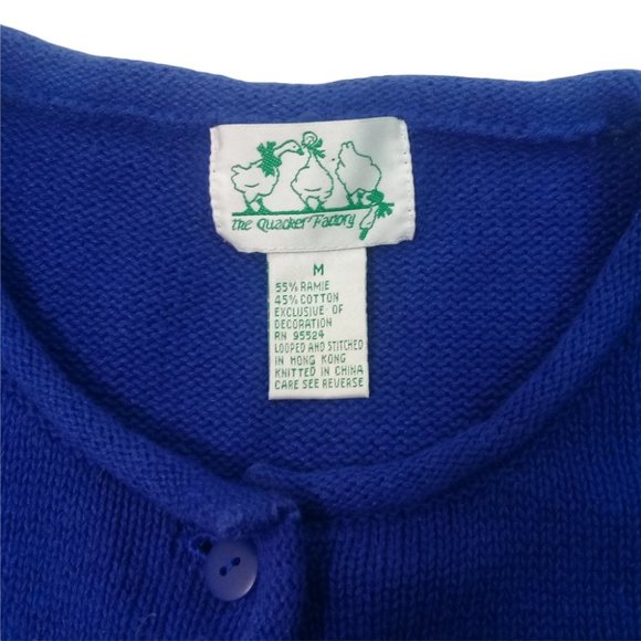 The Quacker Factory Women's M Blue Stars Stripes Flag Cardigan Sweater - Picture 6 of 7